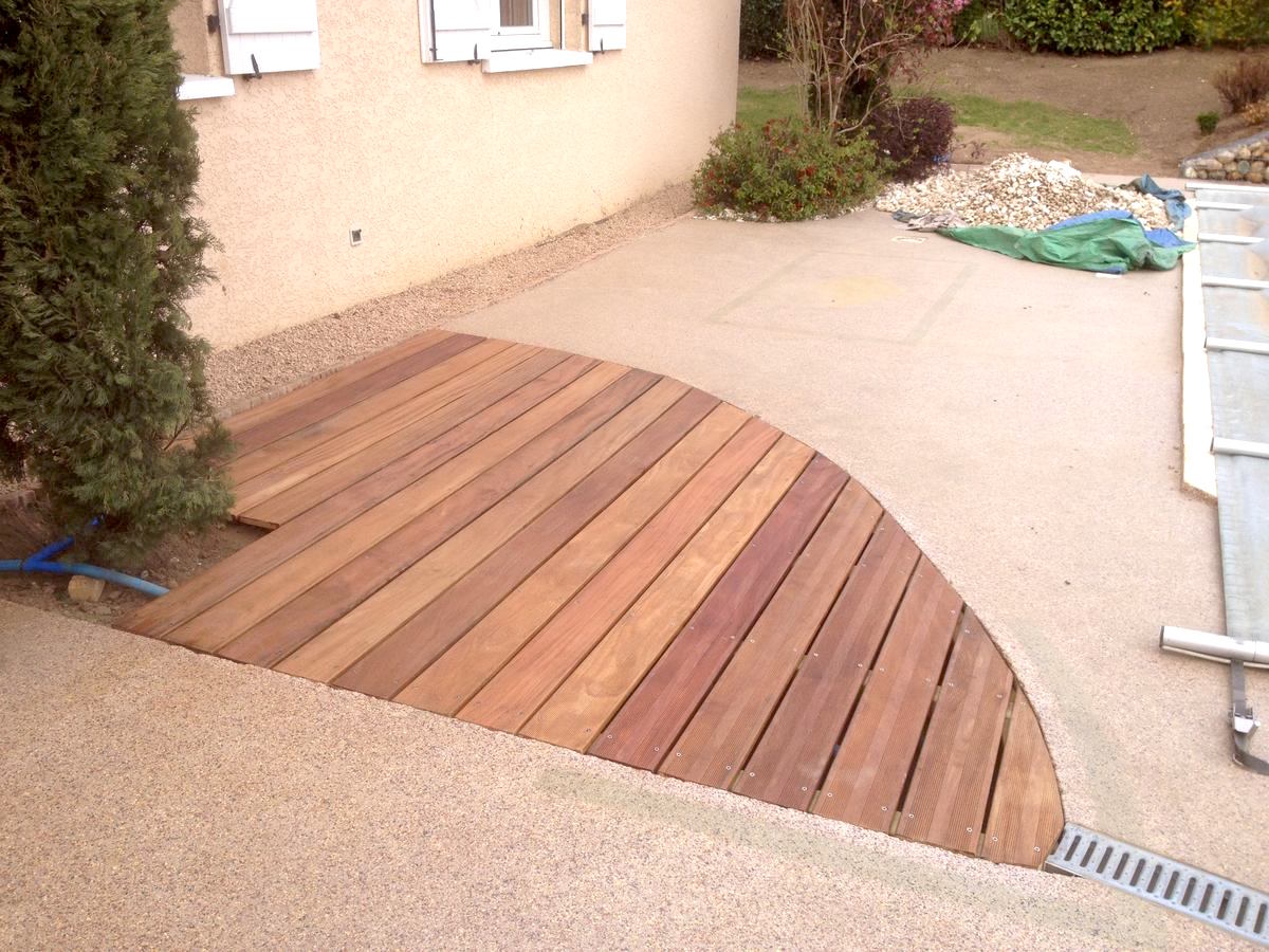 Extention de terrasse en bois Cumaru à Quincieux